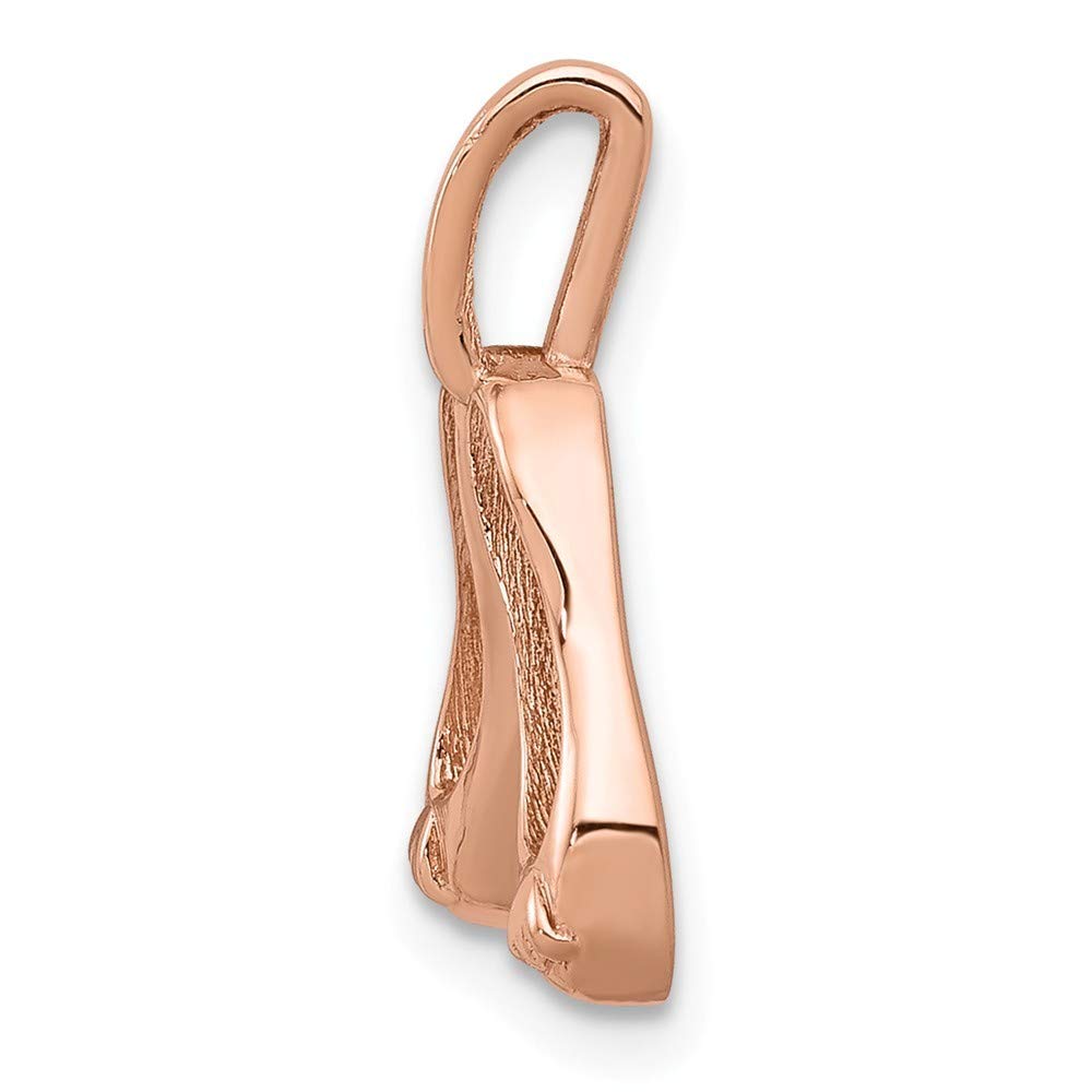 14K Rose Gold Solid Polished 3D Ballet Slippers Charm Pendant - Elegant Jewelry Gift for Dancers, Ballerinas & Dance Lovers - Perfect for Necklaces, Bracelets & Dance-Themed Jewelry Collections