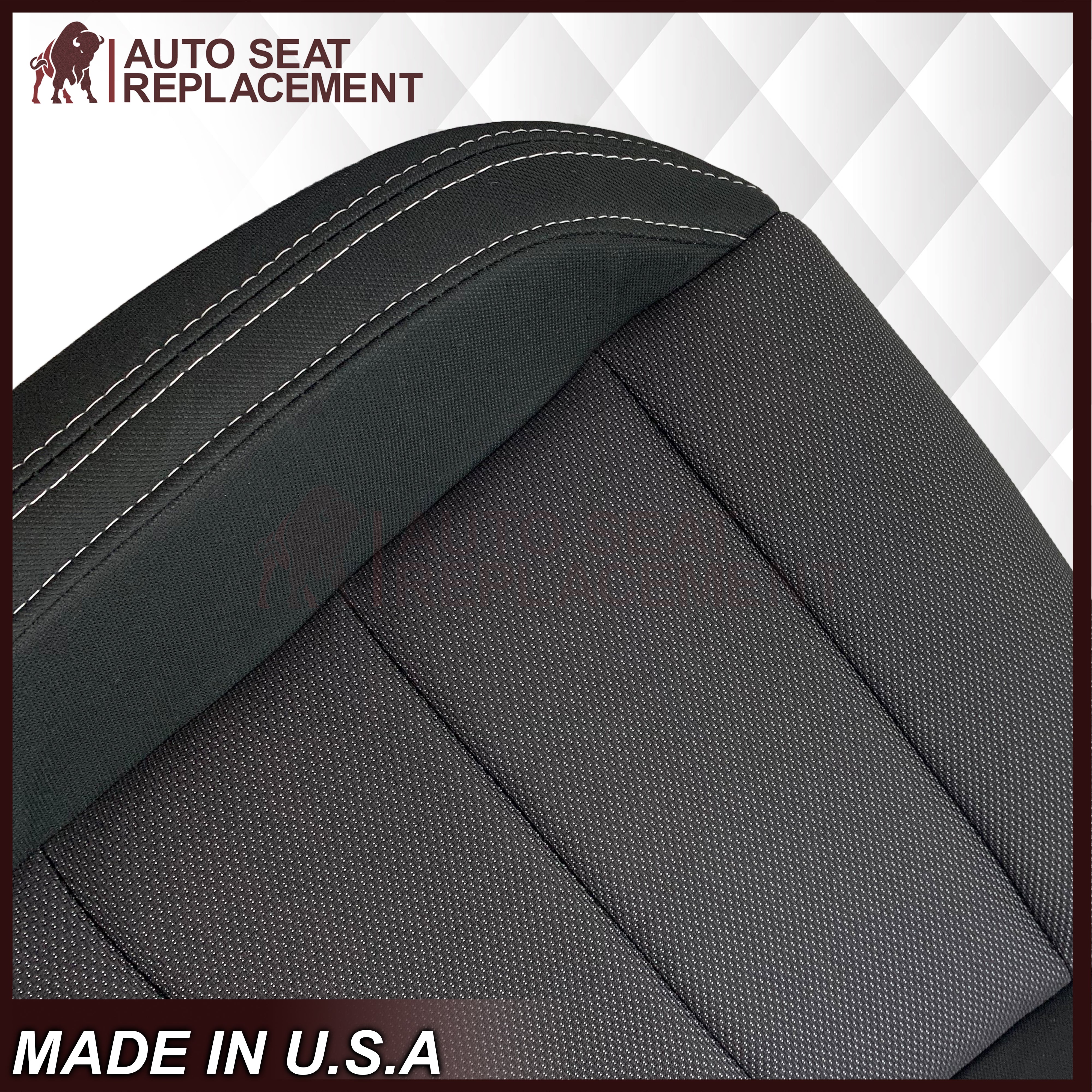 2015-2023 Ford Mustang GT Coupe V6 V8 Black Fabric Replacement Bottom Seat Covers - Left/Right Driver Passenger Side - Perfect for Car Interior Upgrade & Protection