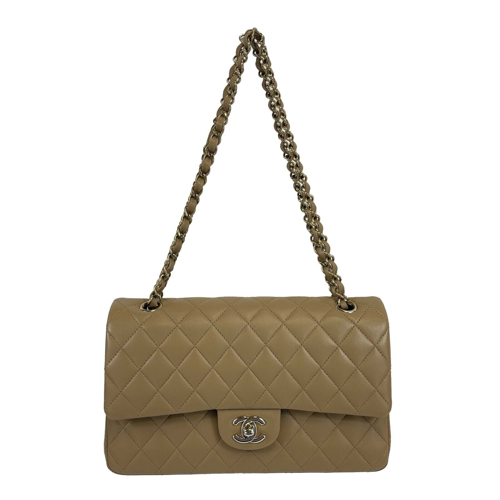 Chanel 22B Classic Double Flap CC Beige Shoulder Bag New with Tags - Luxury Designer Handbag for Women, Perfect for Work, Party & Everyday Use