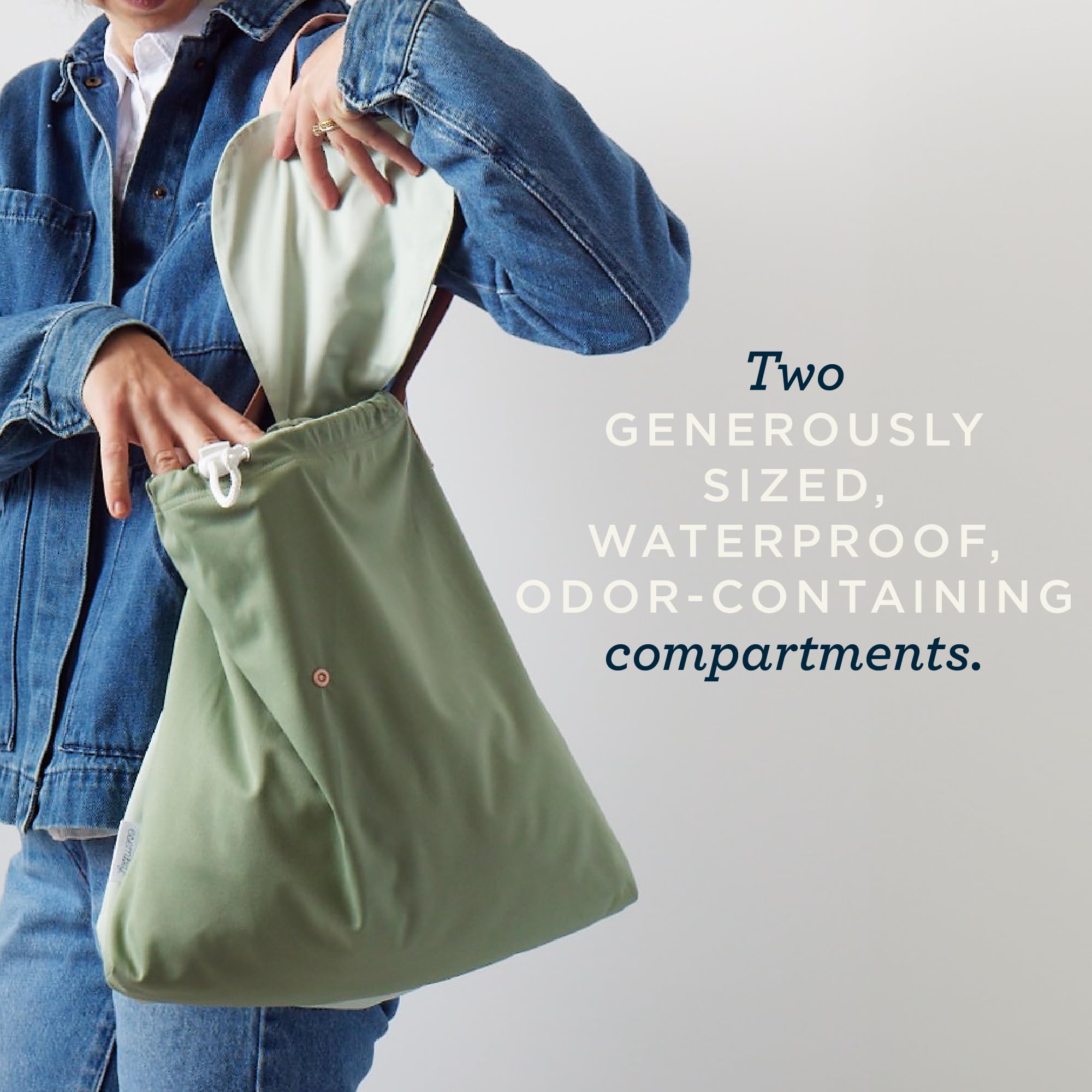Esembly NEW Day Bag - Waterproof Wet Dry Bag for Cloth Diapers | Reusable & Washable Diaper Organizer | 2-Compartment Pool, Beach, Gym & Travel Bag (One Size, Forest) - Perfect for Baby Care, Swimming Gear Storage & On-the-Go Organization