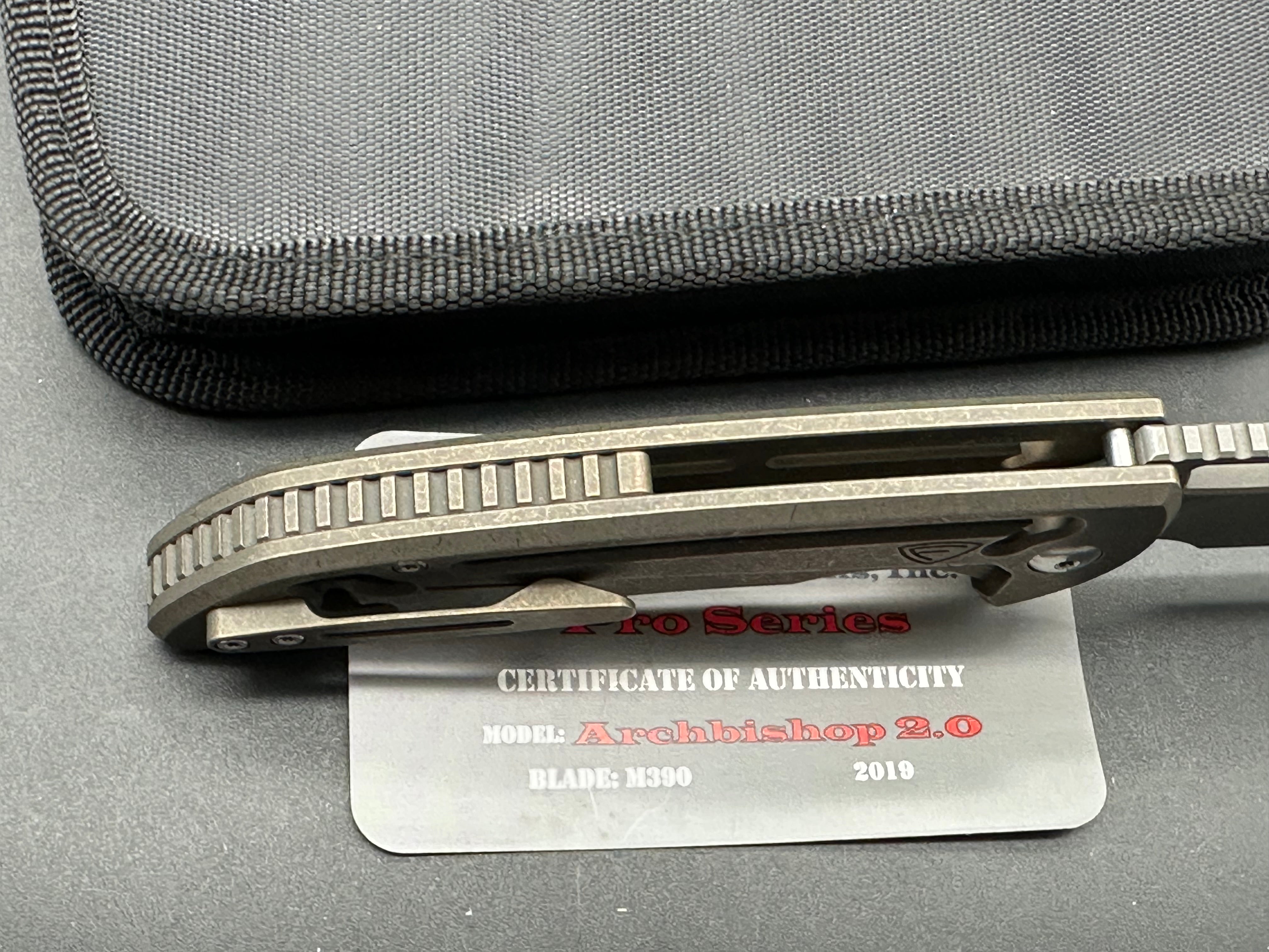 Ferrum Forge Pro Series Archbishop 2.0 Folding Knife - Premium M390 Steel Blade, Stonewashed Finish - EDC, Outdoor, Camping & Survival Gear