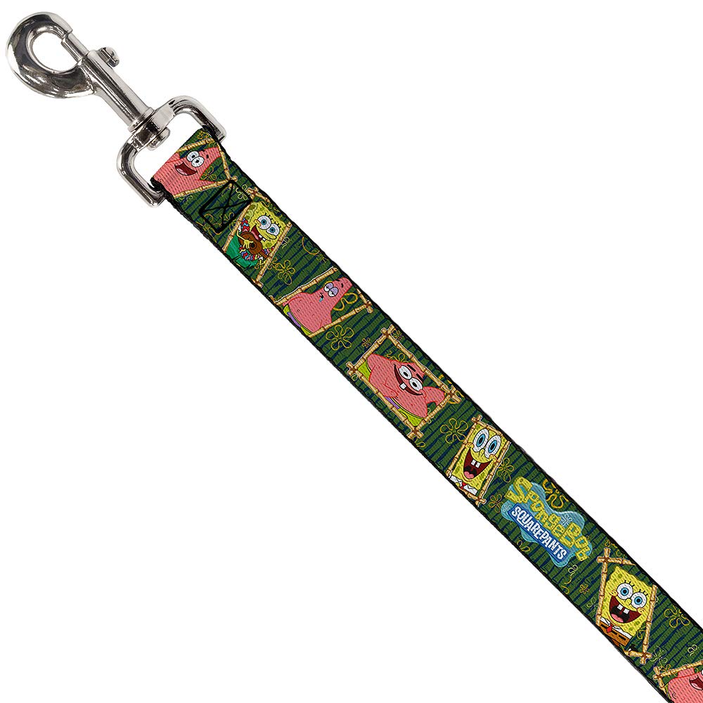 Spongebob Patrick Starfish Dog Leash - 6 Feet Long, 0.5 Inch Wide, Durable Bamboo Frame with Logo - Perfect for Walking, Training, and Outdoor Adventures with Your Pet