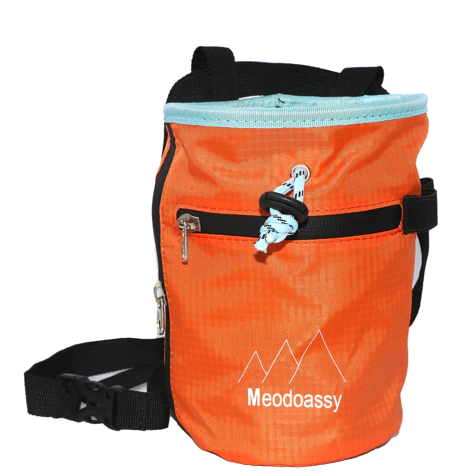 Premium Rock Climbing Chalk Bag with 2 Large Zipper Pockets - Breathable Chalk Holder for Bouldering, Gym Training & Weightlifting | Durable Climbing Gear for Indoor/Outdoor Sports