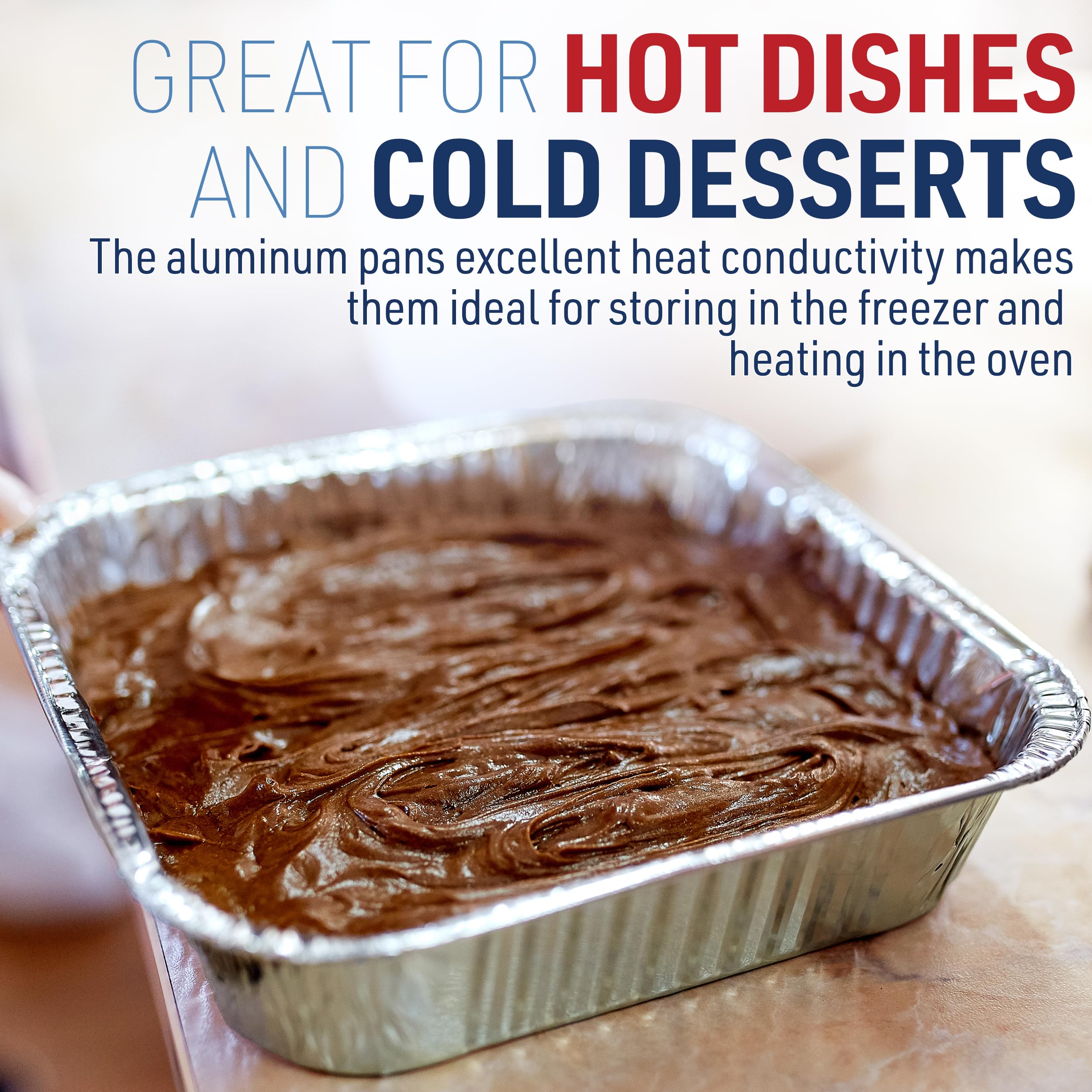 DOBI 8x8 Aluminum Foil Pans with Lids (20 Pack) - 8 Inch Disposable Square Baking Pans for Cake, Casserole, Lasagna, Meatloaf & Brownies - Standard Size 8