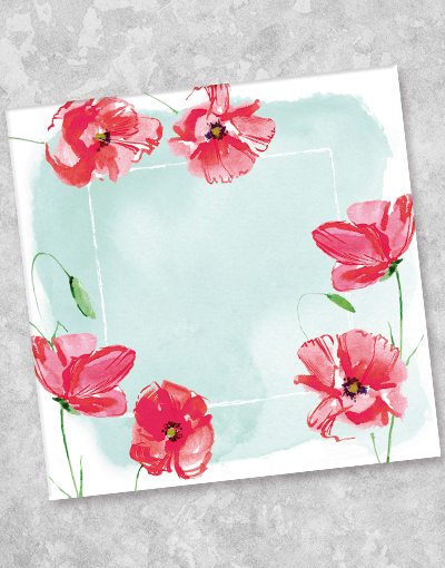 Happy Poppies Floral Luncheon Napkins - 40 Count Disposable Paper Napkins for Parties, Weddings & Special Events - Elegant Table Decorations for Dining & Entertaining