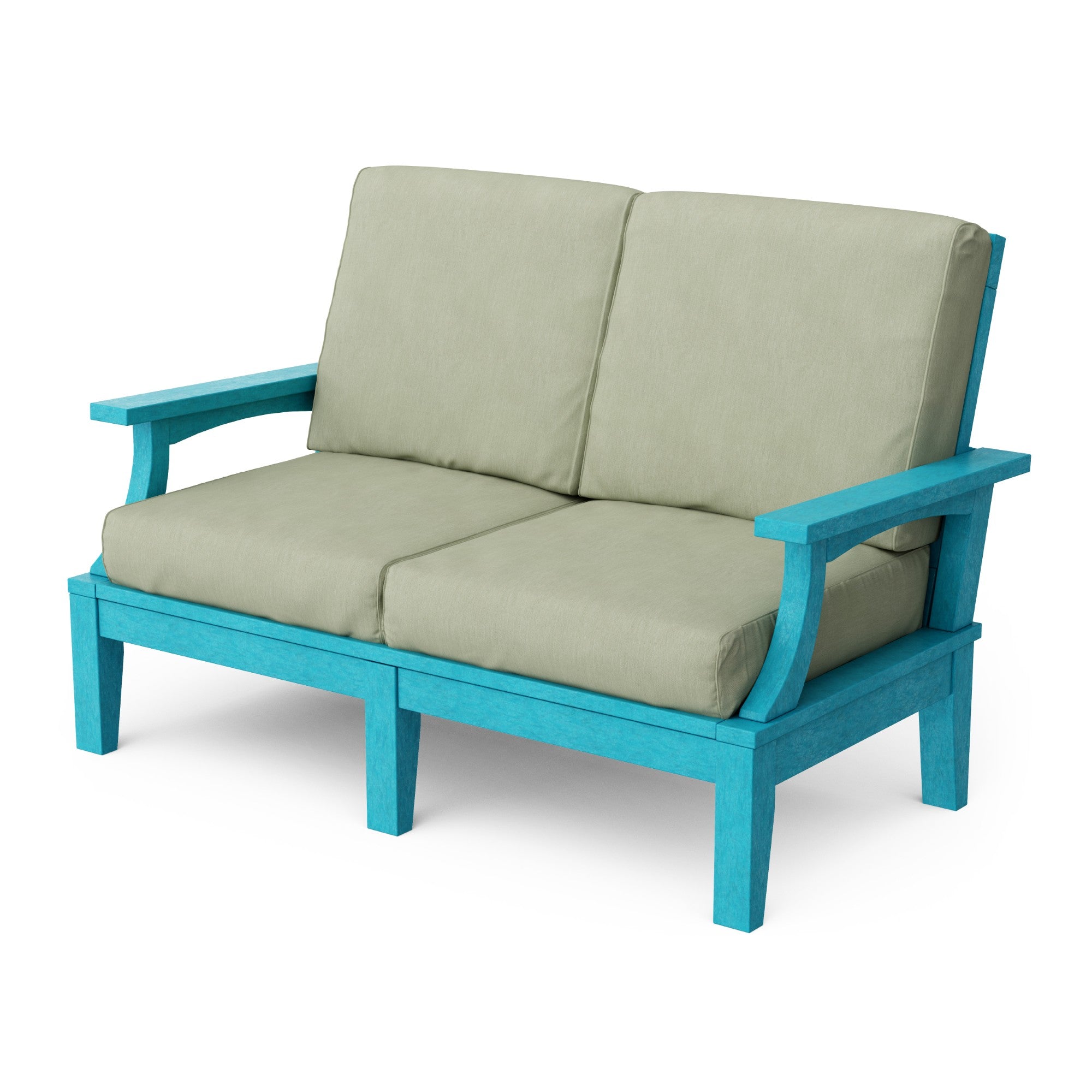 Heritage Deep Seating Love Seat Cushioned Sofa - Outdoor Patio Furniture for Garden, Poolside & Backyard Relaxation