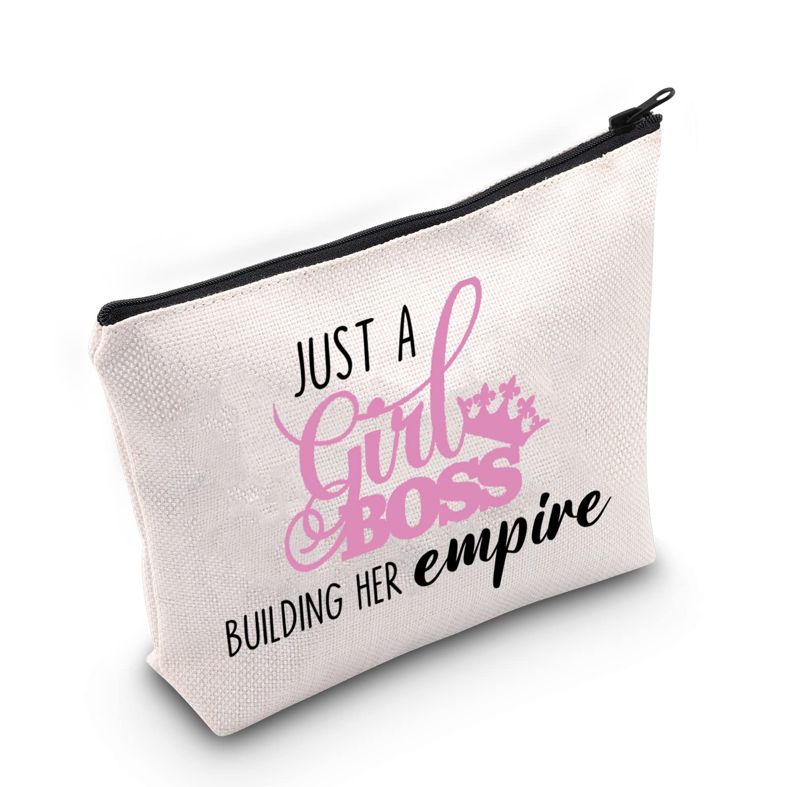 Girl Boss Cosmetic Bag - Premium Makeup Pouch for Women Entrepreneurs | Perfect Female Boss Gift & Travel Organizer | Ideal for Office, Business Trips & Daily Makeup Storage (Empire Building Collection)