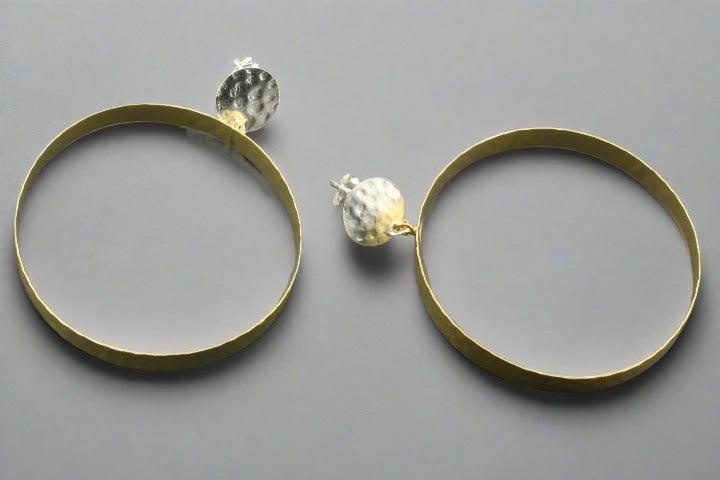 Asynjur Hoop Stud Earrings for Women - Sterling Silver & 14K Gold Plated - Minimalist Dainty Jewelry for Everyday Wear & Special Occasions