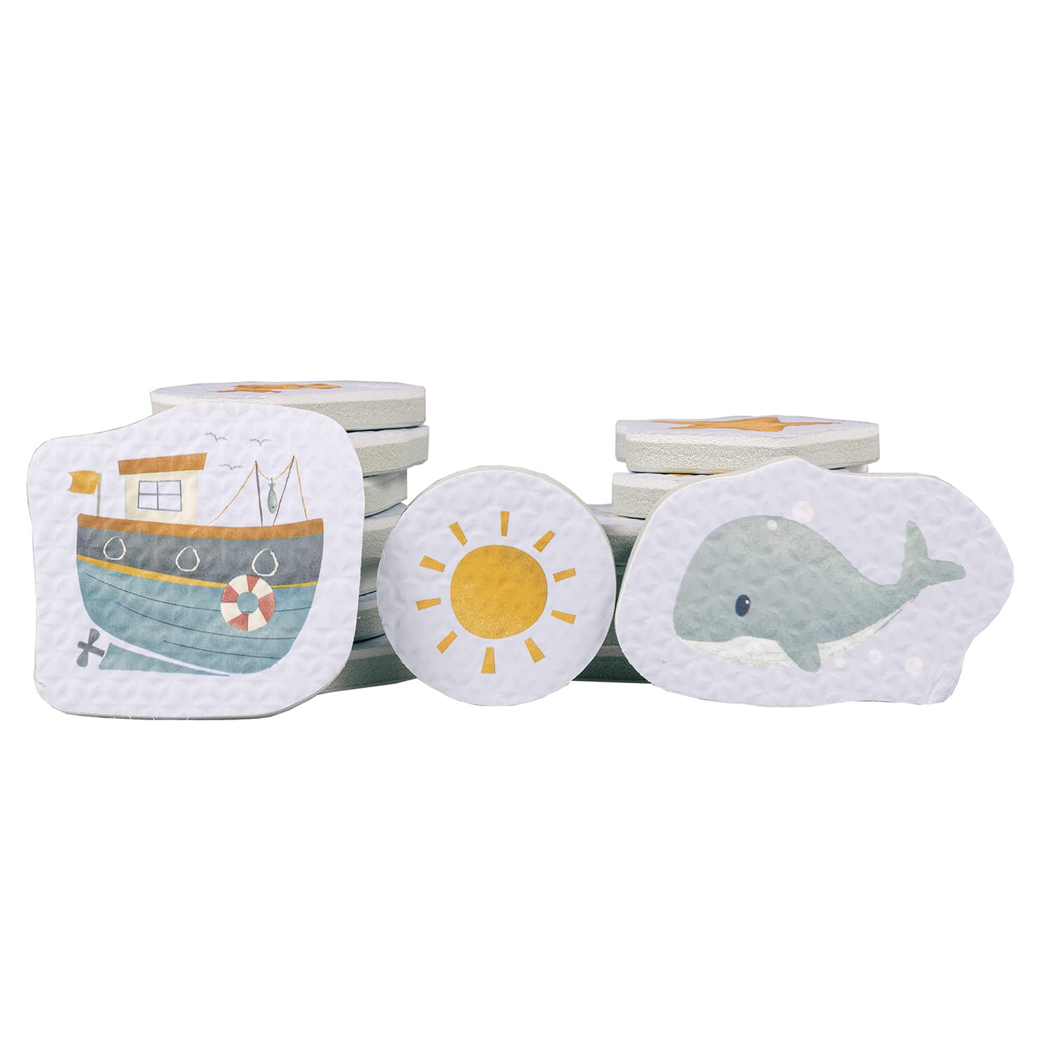 Little Dutch Foam Figurines - Rubo Toys Sailors Bay Play Set for Kids | Safe & Soft Bath Toys for Toddlers | Perfect for Bathtime, Pool Play & Sensory Learning