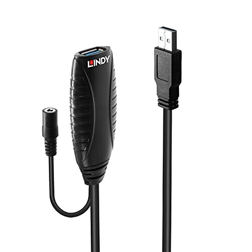 LINDY 43099 15m USB 3.0 Active Extension Cable - High Speed Data Transfer for PC, Laptop, Printer & External Hard Drive | Long Reach Connectivity Solution