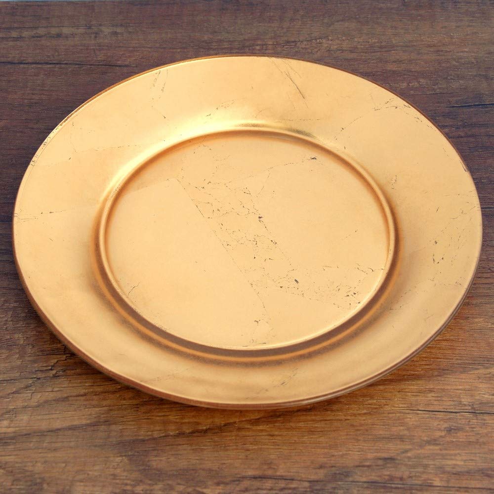 Premium Gold Gilded Salad Plates - Set of 4, Elegant Red Pomegranate 4980-1 Design for Fine Dining, Dinner Parties & Special Occasions