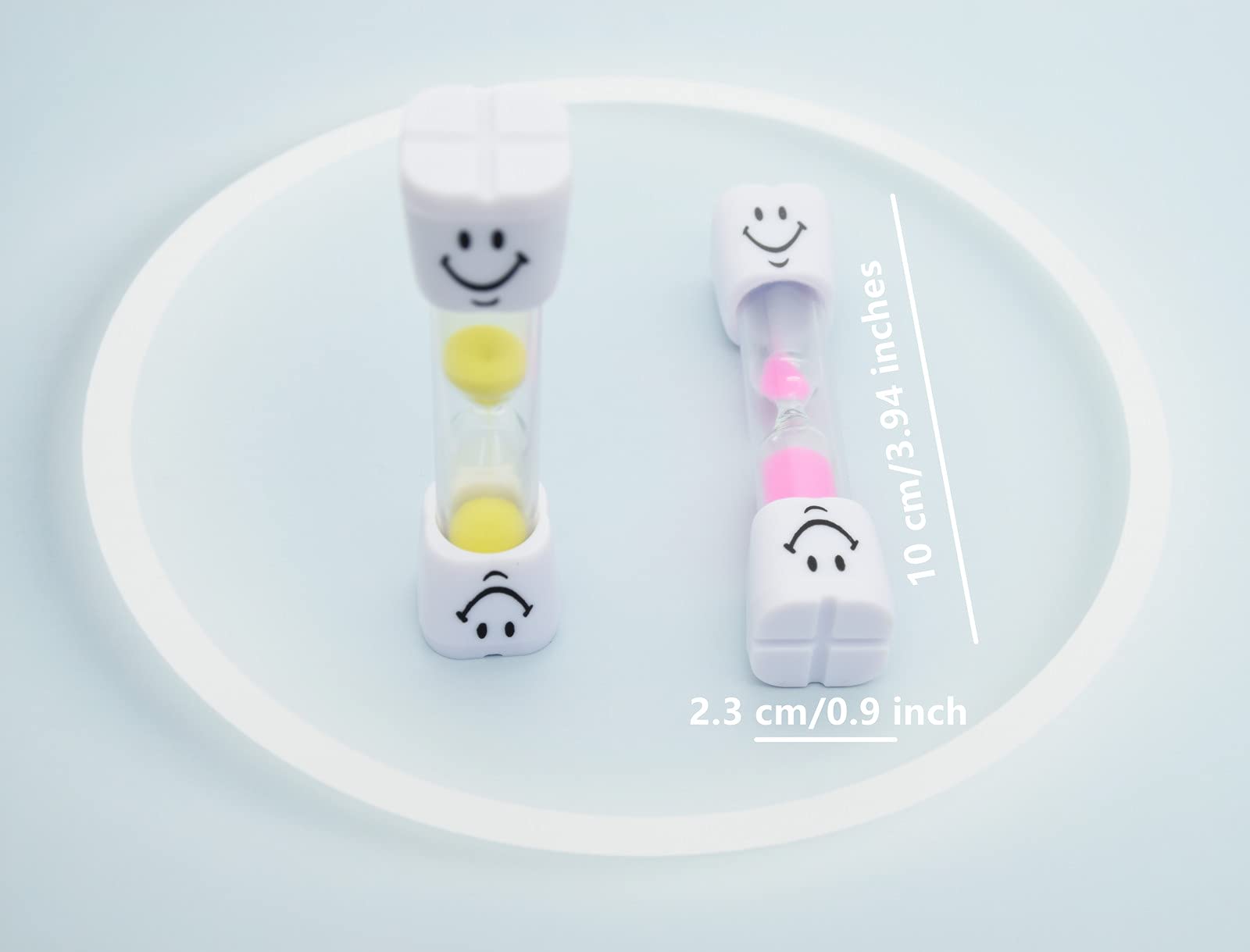 8 Pack Colorful Smiley 2-Minute Sand Timers for Kids - Fun Hourglass Tooth Brushing Timer Set - Perfect for Dental Hygiene, Classroom Activities & Time Management Games