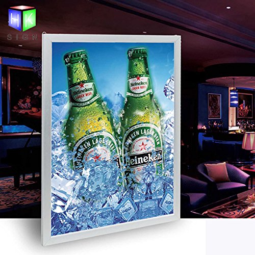 LED Movie Poster Frame - A3 Size White Aluminum Light Box for Home Theater & Wall Advertising | Snap Frame Display with Built-in LED Lights | Perfect for Movie Rooms, Theaters, and Commercial Signage