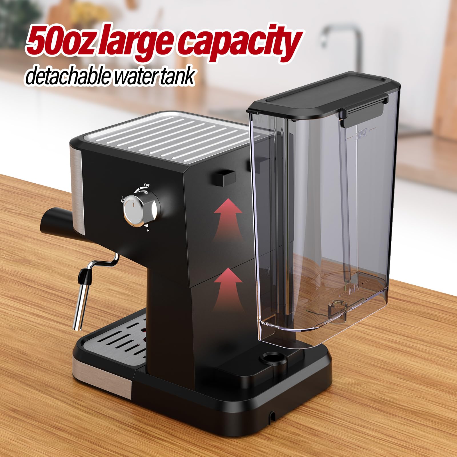 ICUIRE 20 Bar Espresso Machine with Milk Frother - Compact Coffee Maker for Latte, Mocha, Americano & Cappuccino - 50oz Water Tank - Perfect for Home Baristas & Espresso Martinis (Silver) - Ideal for Small Kitchens, Office Use & Gift Giving