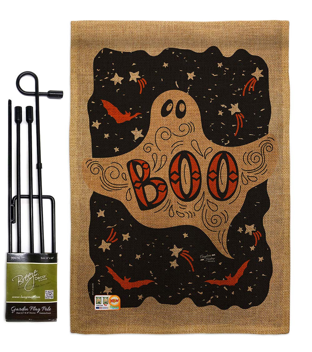 Halloween Garden Flag Set - Spooky Witch, Black Cat & Pumpkin Decor for Fall Yard