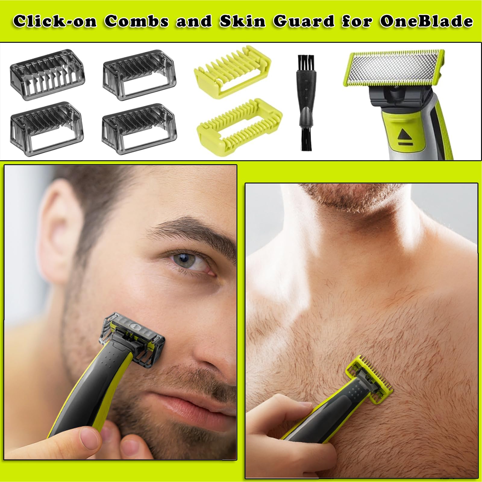 1/2/3/5mm Replacement Guide Combs for Philips OneBlade QP210/50 220 2523 2520 - Precision Trimming Attachments for Facial Hair, Beard & Body Grooming - Perfect for Home & Travel Use
