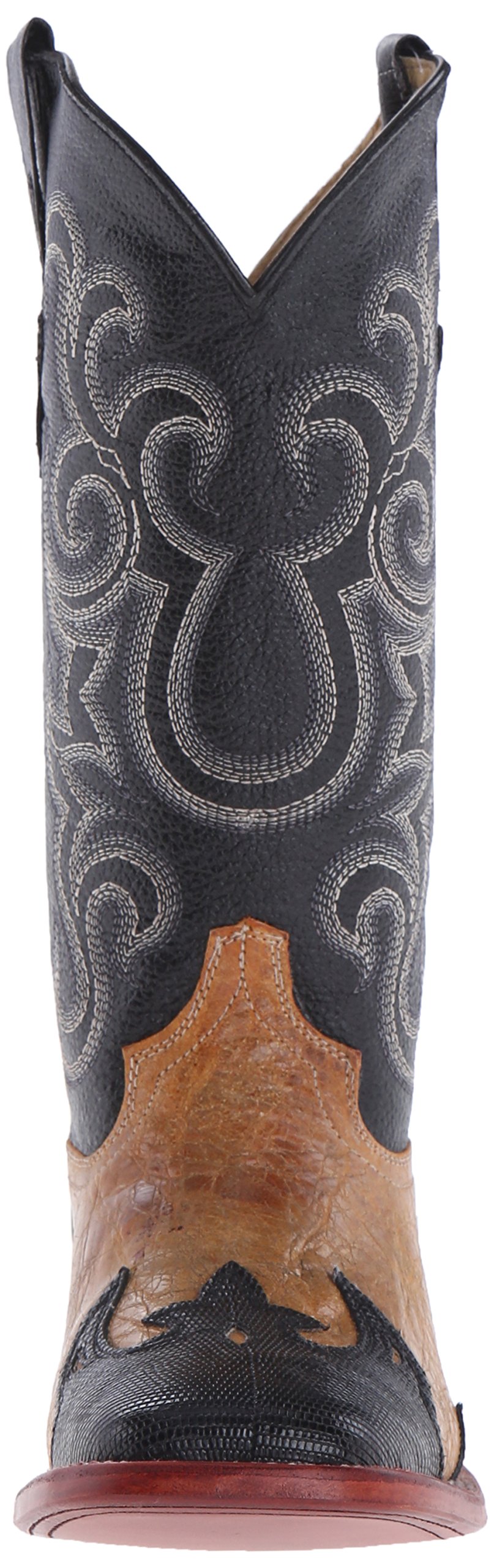 Women's Western Boots with Lizard Print - Block Heel & Square Toe in Chocolate Brown RL2 - Perfect for Country Rides, Rodeos & Casual Outfits