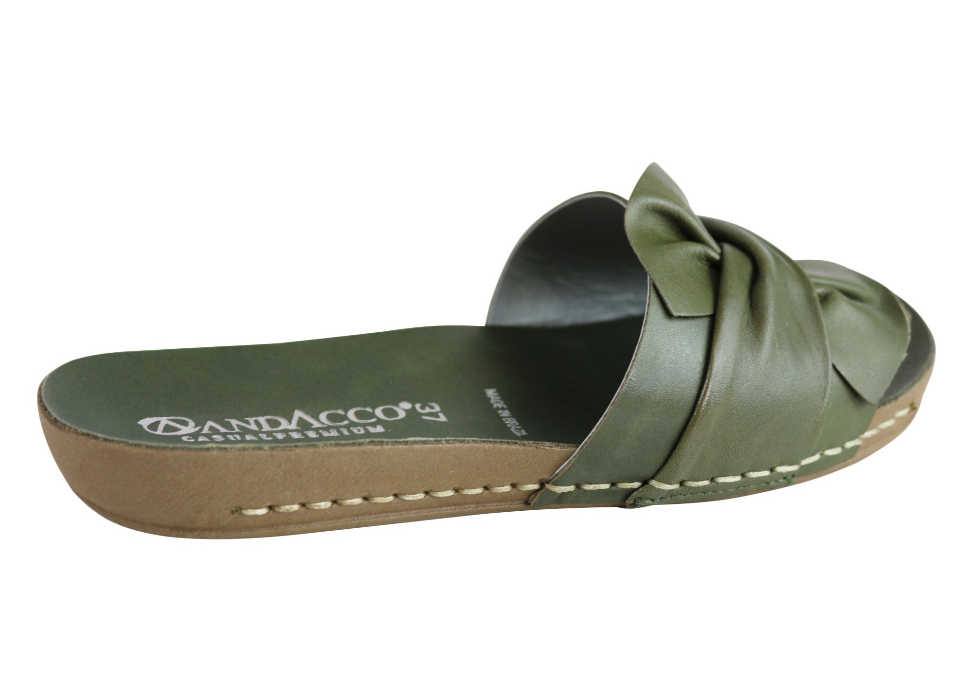 Andacco Women's Comfortable Leather Slide Sandals - Handmade in Brazil - Perfect for Beach, Pool, and Summer Casual Wear