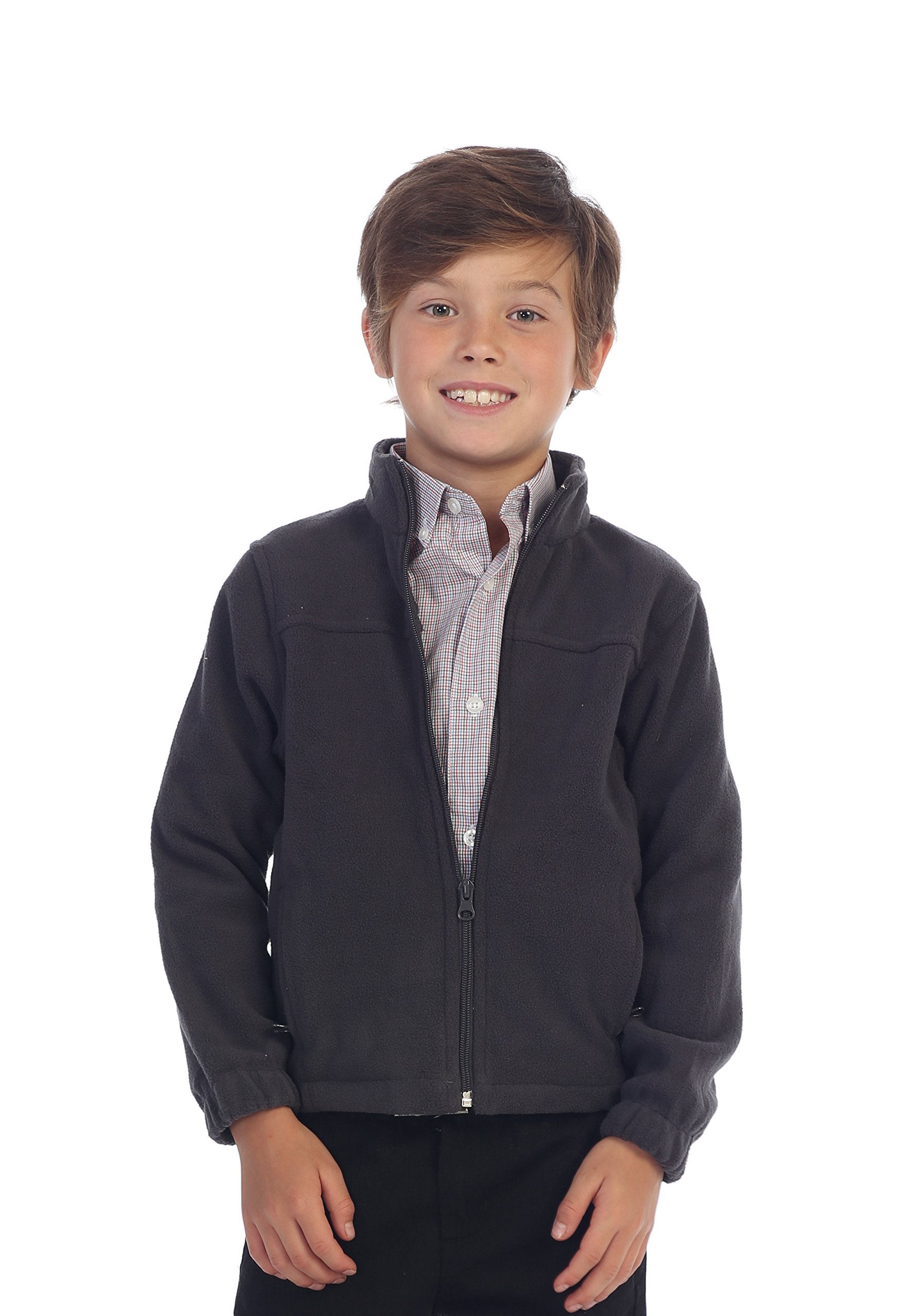 Gioberti Boys Full Zip Polar Fleece Jacket - Warm Winter Coat for Kids, Soft & Comfortable Outerwear - Perfect for School, Outdoor Play & Cold Weather Activities