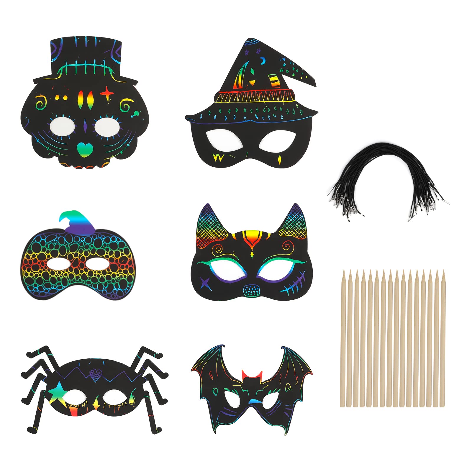 LUTER 30-Piece Halloween Craft Kit for Kids - DIY Painting & Scratch Art Supplies - Halloween Party Favors & Classroom Activities - Perfect for Halloween Decorations & Creative Fun