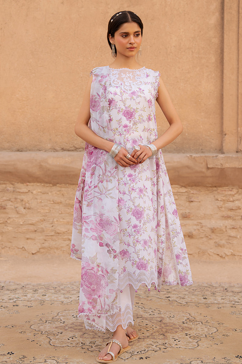 LILAC HINT 3-Piece Printed Lawn Suit for Women - Floral Summer Outfit - Perfect for Casual Wear, Parties & Outdoor Events