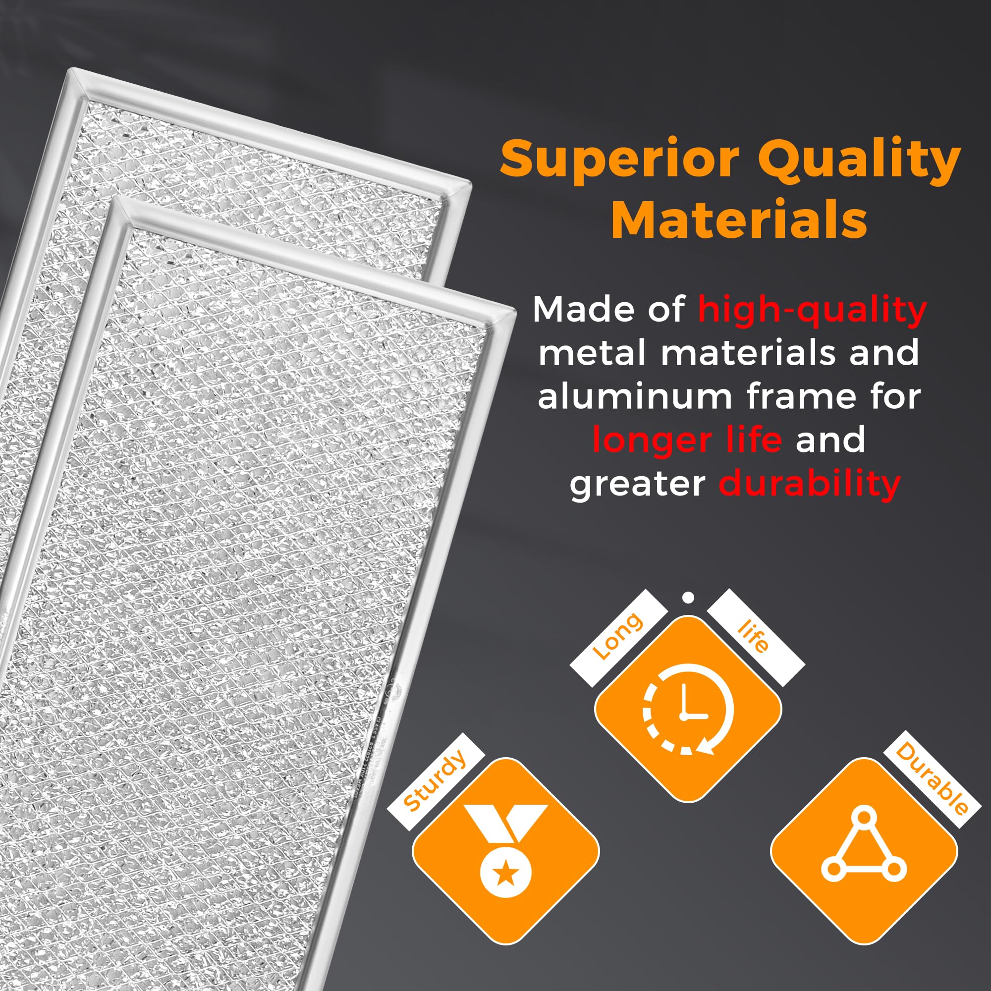 Fetechmate 13 x 6 Inch Microwave Grease Filter - Compatible with Whirlpool & GE Microwaves - Replacement for W10208631A - Durable Aluminum Mesh Screen (2-Pack) - Ideal for Kitchen Ventilation & Microwave Maintenance