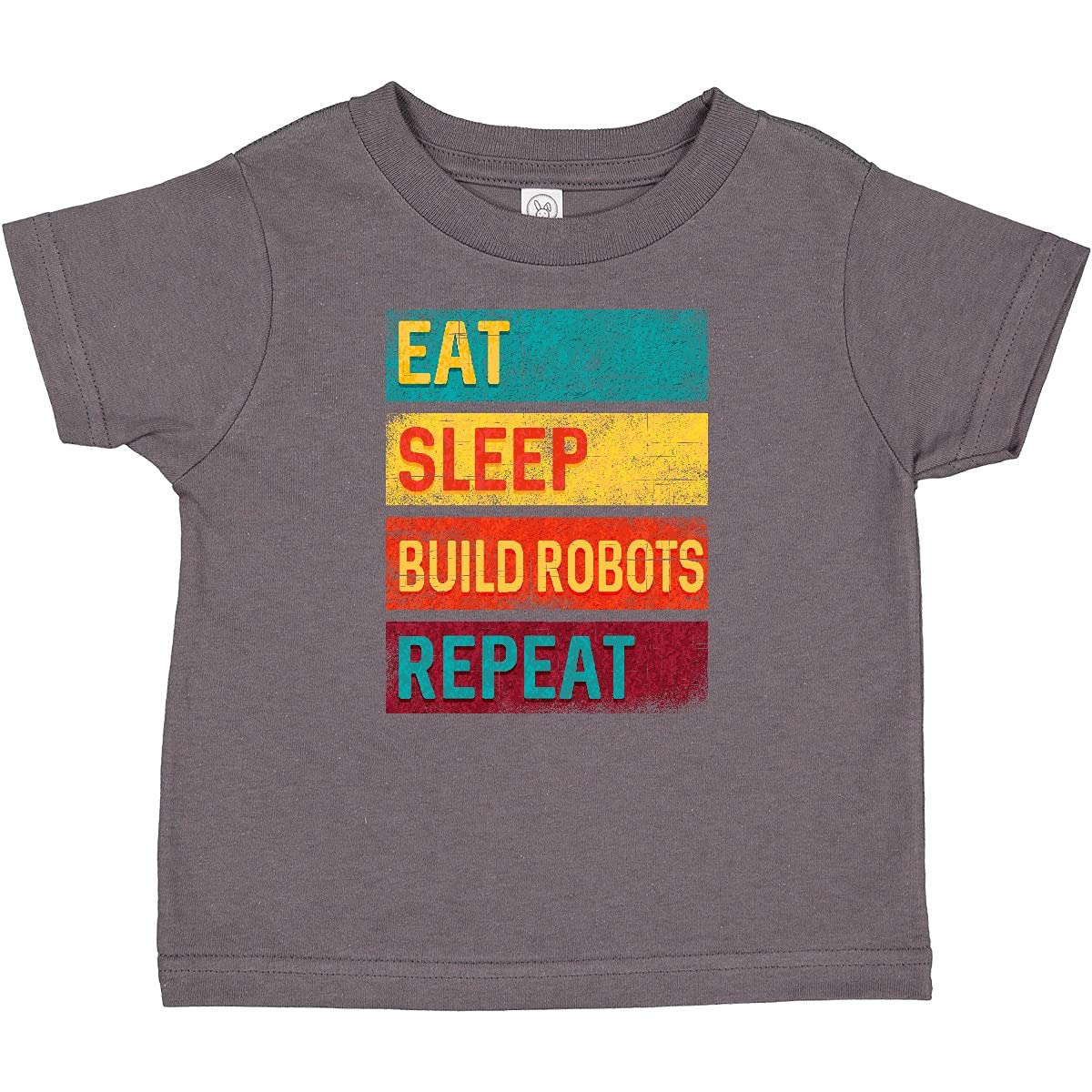 Robotics Eat Sleep Build Robots Repeat Baby T-Shirt - Cute Science & Engineering Graphic Tee for Toddlers - Perfect for STEM Events, Robot Parties & Nerdy Family Outfits
