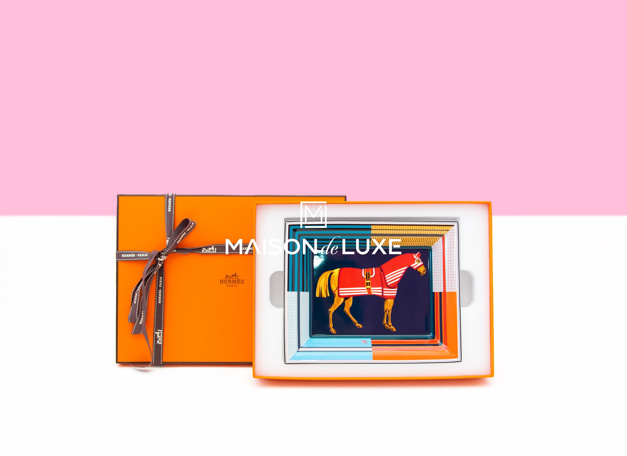 Hermes Classic Rocabar A Cheval Change Tray - Luxury Leather Catchall for Keys & Jewelry - Perfect for Home, Office & Travel Organization