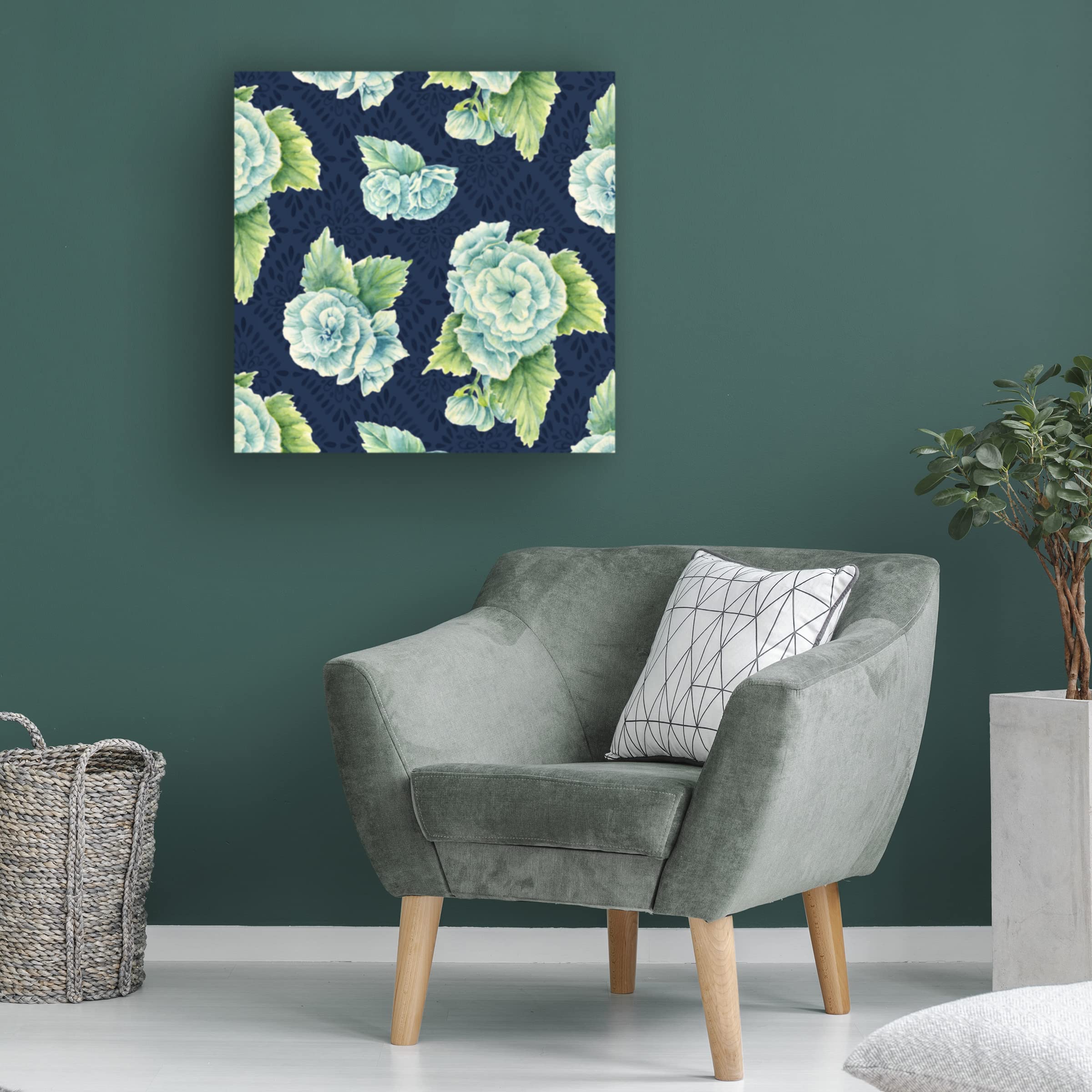 Trademark Fine Art 'Prussian Begonias' Floral Canvas Wall Art Print by Yachal Design - Perfect for Living Room, Bedroom & Office Decor