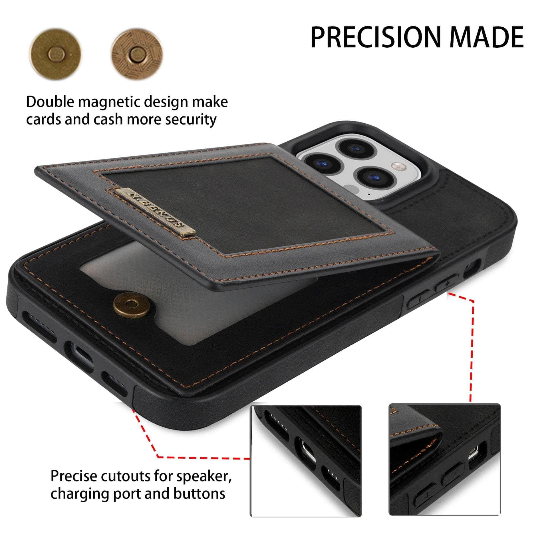 Premium Vegan Leather iPhone 14 Plus Wallet Case with 6 Card Slots - Slim Protective Cover for Everyday Use & Travel Essentials