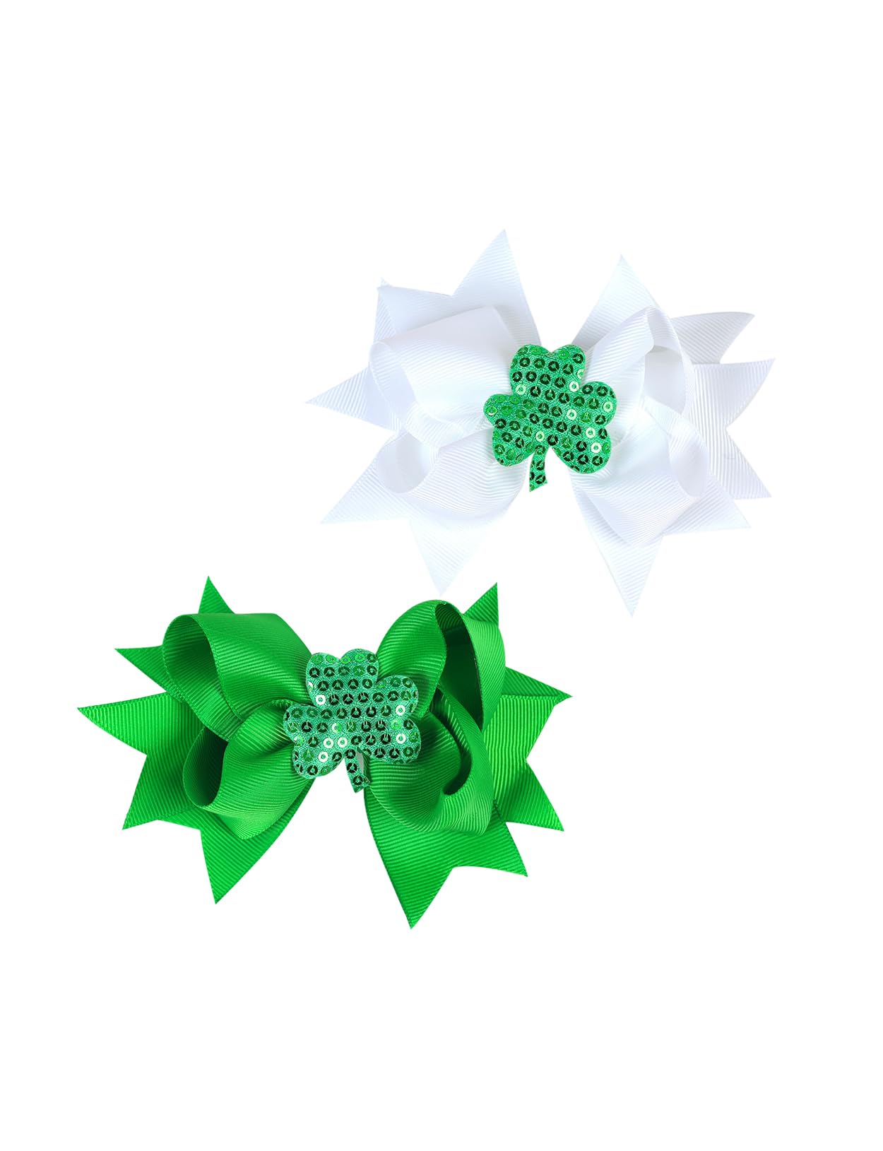 St. Patrick's Day Baby Hair Clips - Green Shamrock Bow Barrettes for Girls, Alligator Hair Clips for Toddlers & Infants - Perfect for Irish-Themed Parties, Photo Shoots & Holiday Outfits