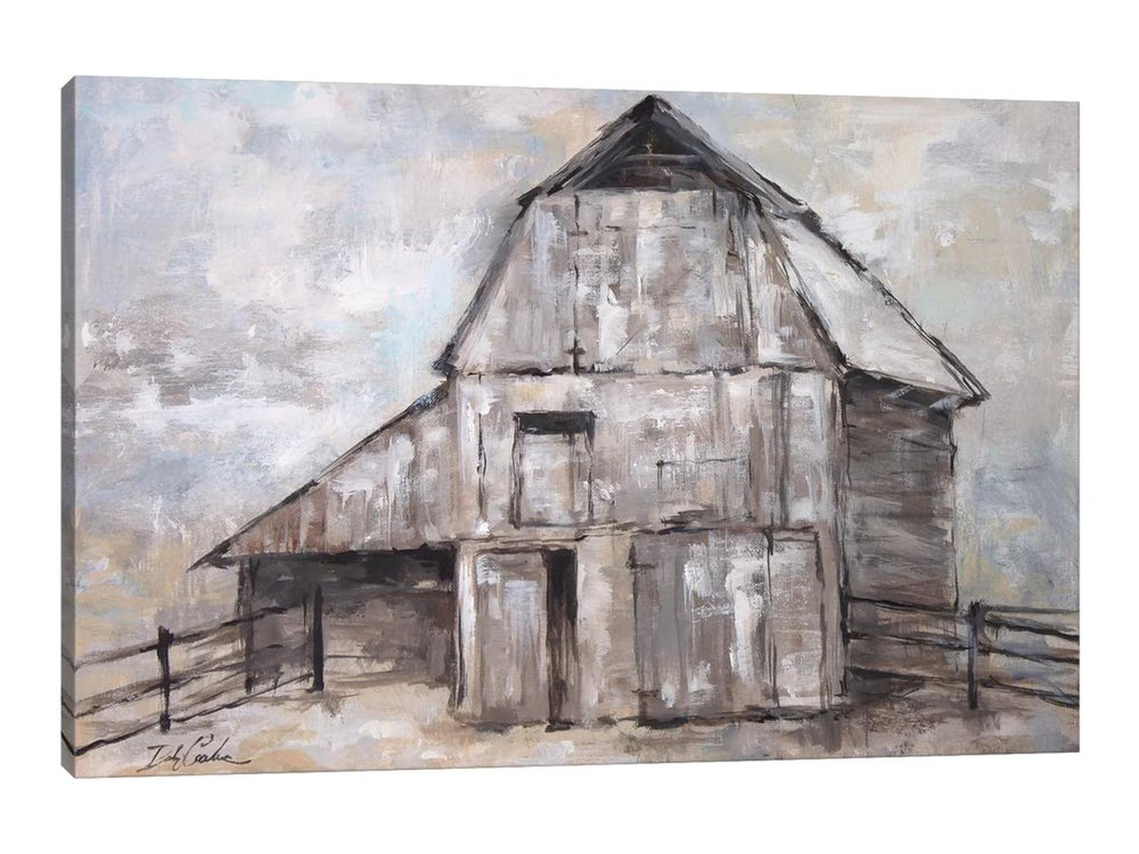 GUTTATY Farmhouse Wall Decor Canvas Art - Rustic Barn Painting for Living Room & Bedroom - 32x48 Inch Country Home Decor - Perfect for Farmhouse, Cottage & Vintage Style Interiors