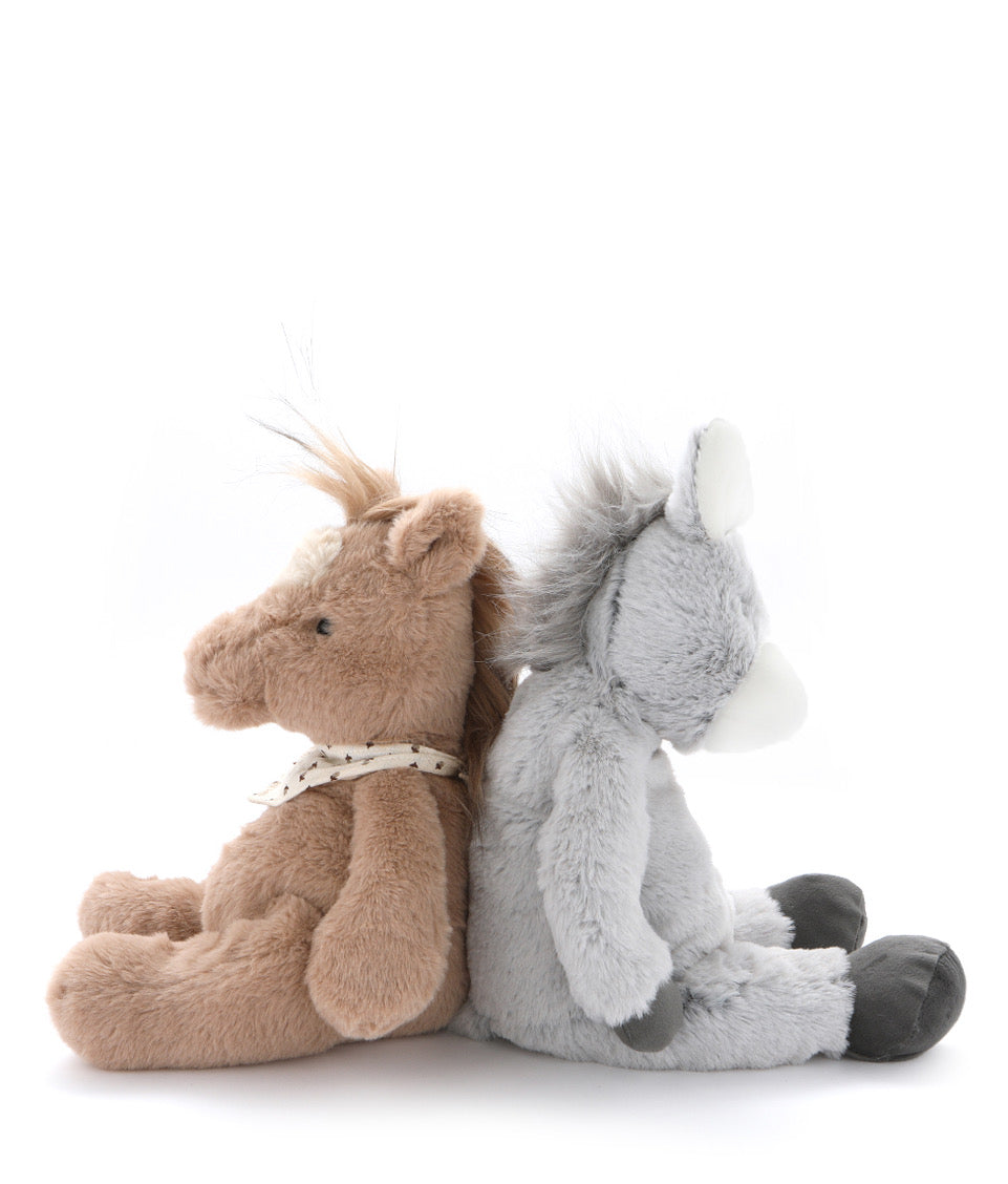 Harvey Horse & Diego Plush Toy Set - Soft Stuffed Animal Playset for Kids, Perfect for Cuddling, Playtime & Nursery Decor - Ideal Gift for Birthdays, Christmas & Baby Showers