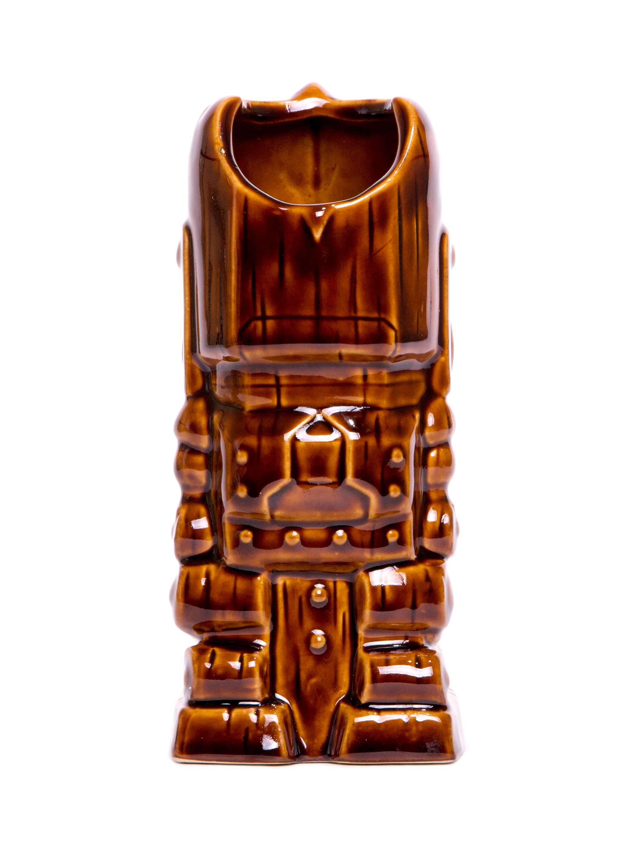 Premium Iron Giant Ceramic Tiki Mug - Handcrafted Brown Tiki Cup for Tropical Cocktails | Perfect for Luau Parties, Home Bar Decor & Gift for Tiki Enthusiasts