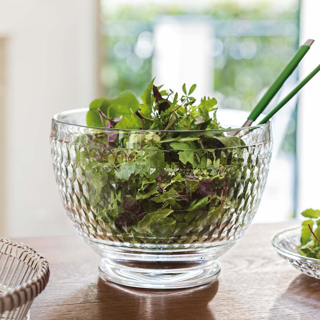 Villeroy & Boch Boston Crystal Glass Salad Bowl - Elegant Transparent Serving Dish for Parties, Brunches & Entertaining - Perfect for Salads, Fruits & Appetizers