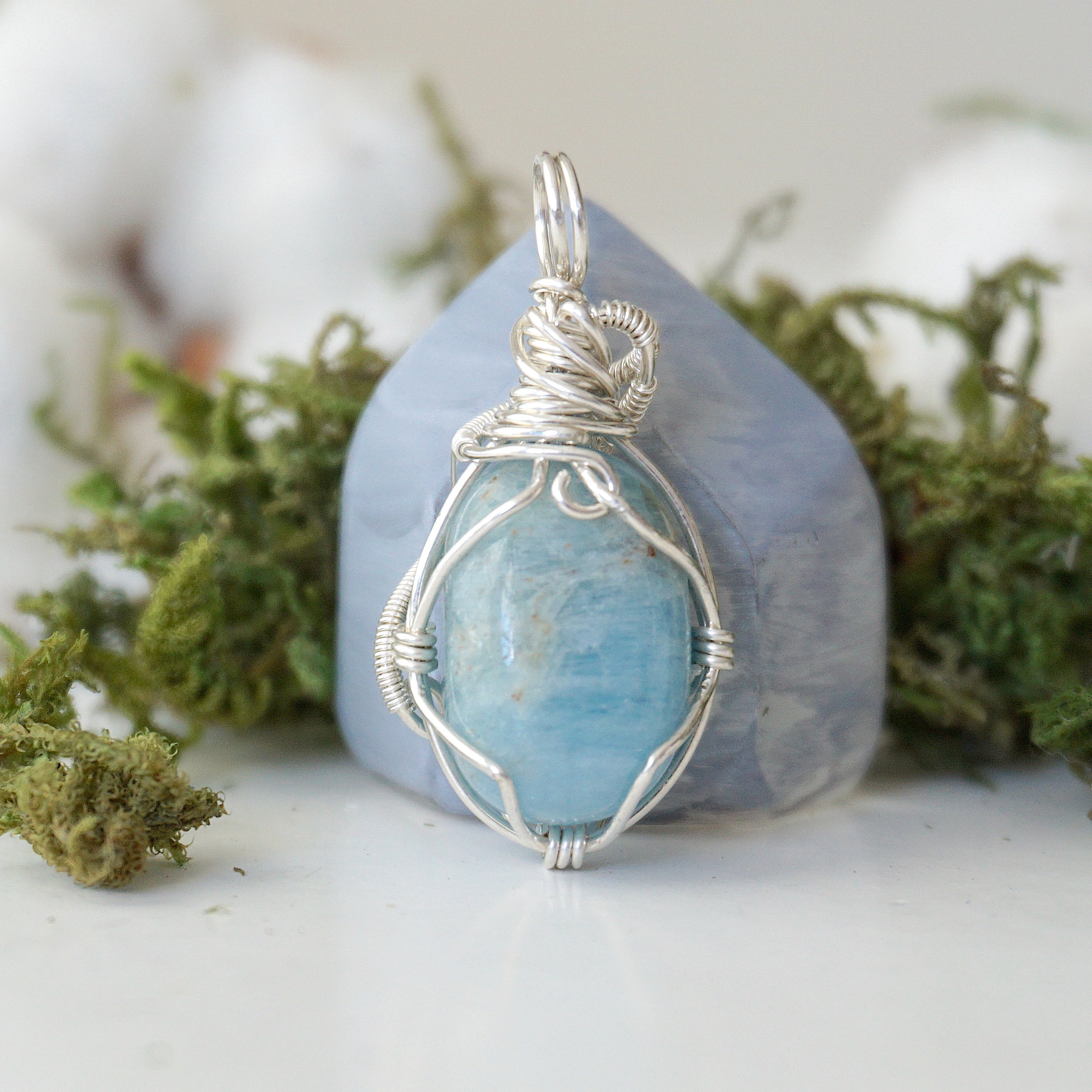 Genuine Sterling Silver Polished Aquamarine Necklace – Elegant Jewelry for Women, Perfect Gift for Birthday, Anniversary & Special Occasions
