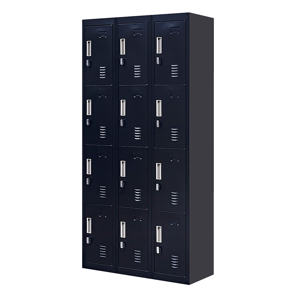 12-Door Locker Cabinet - Heavy Duty Steel Storage for Office, Gym, School & Home - Secure Padlock Operated - Perfect for Employee Storage, Sports Equipment & Personal Belongings