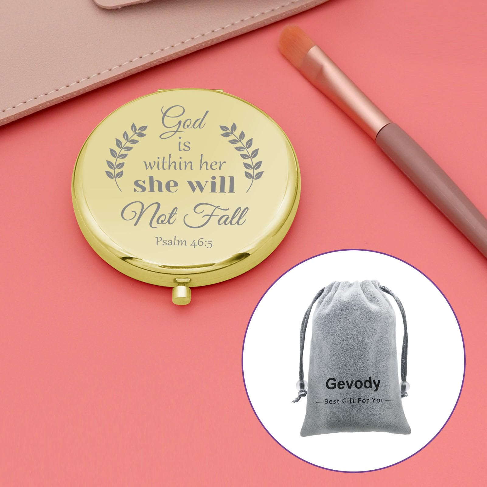 Inspirational Christian Makeup Mirror with Bible Verse - Religious Gifts for Women, Mom, Friend, Sister & Aunt - Compact Travel Mirror for Daily Encouragement & Scripture Reflection - Perfect for Church, Home & On-the-Go Use