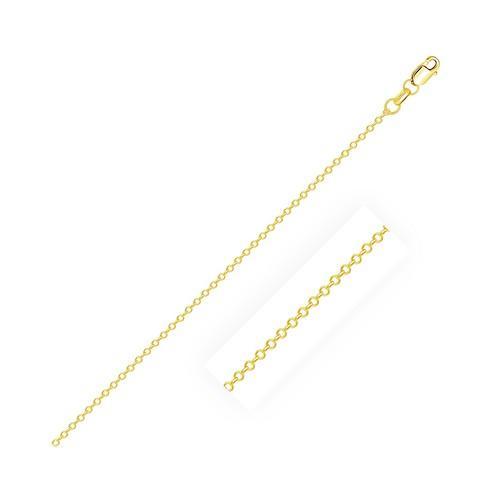 14K Yellow Gold Cable Link Chain Necklace - 0.8mm Thin, 18 Inch Length - Dainty & Elegant Jewelry for Women, Perfect for Layering, Everyday Wear & Special Occasions