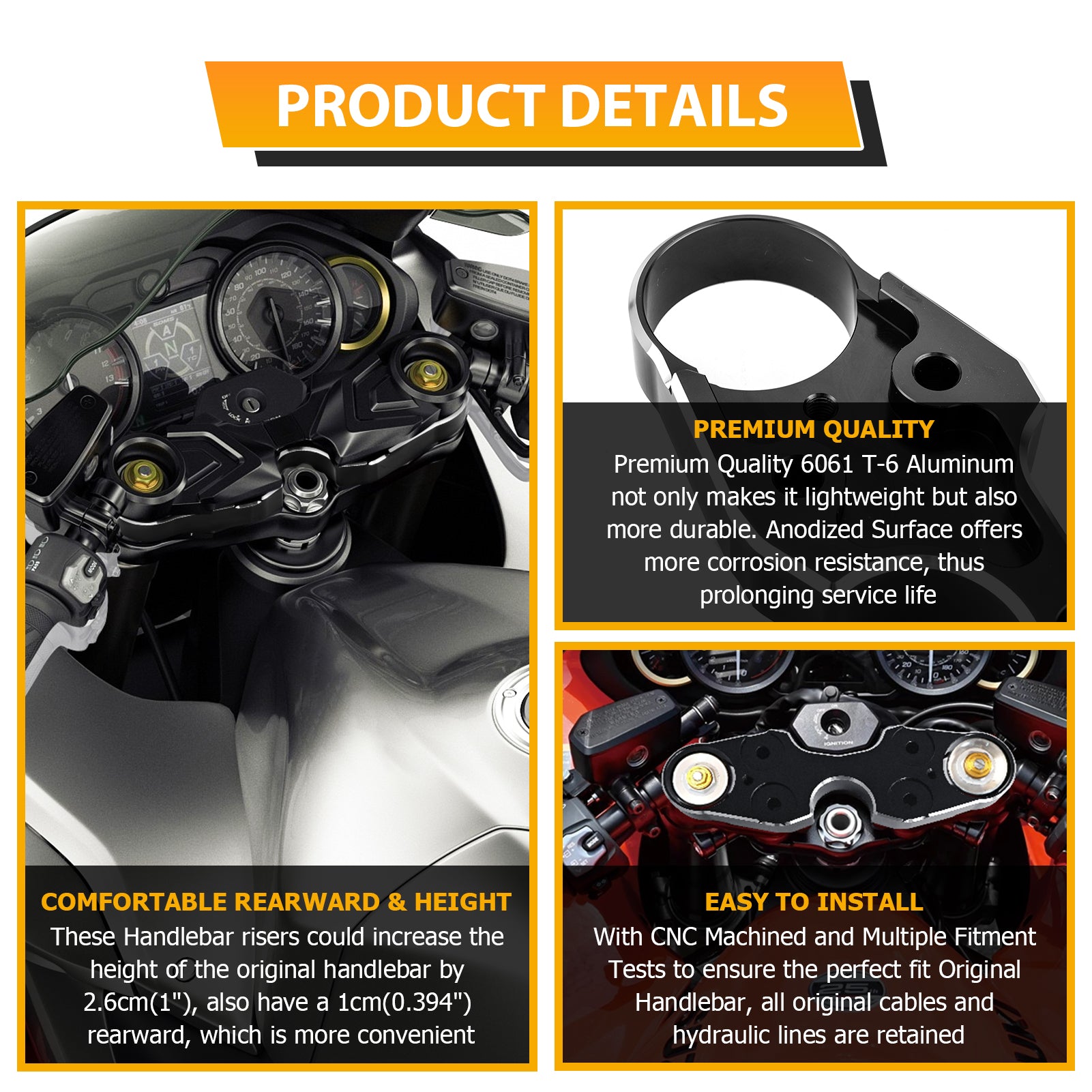 2022-2025 Suzuki Hayabusa GSX1300R 26mm Aluminum Handlebar Riser Kit - 1