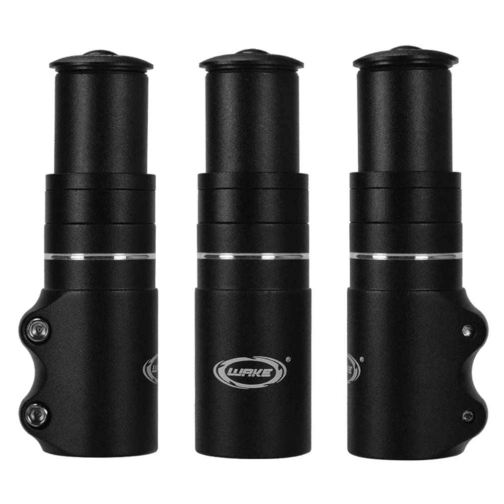 Adjustable Bike Stem Riser - Aluminum Alloy Handlebar Extender for Mountain, Road, MTB, BMX & Fixie Bikes - Black Head Up Adapter | Perfect for Comfort Riding, Commuting & Trail Adventures
