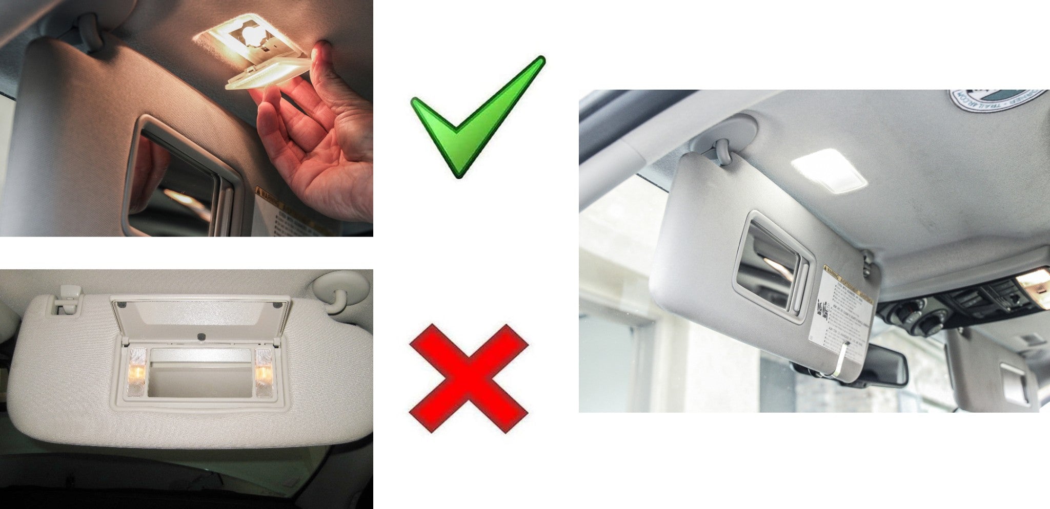 48 SMD White Full LED Sunvisor Vanity Light Replacement for Lexus & Toyota - Perfect for Car Interior Lighting & Nighttime Makeup
