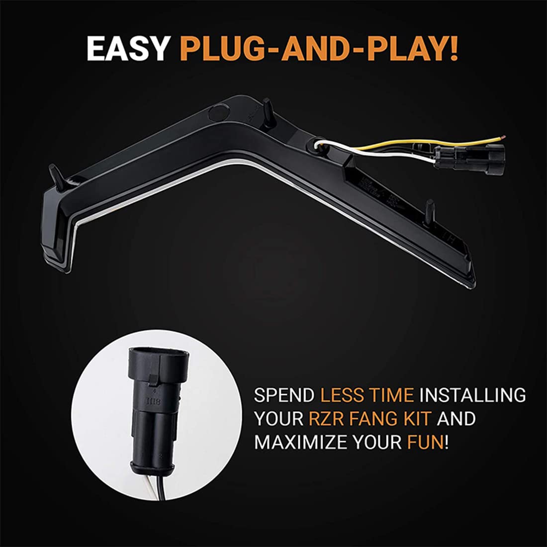 Polaris RZR XP 1000/XP Turbo LED Fang Lights Kit - Amber Turn Signal & RGB Color Changing DRL with App & Remote Control - Off-Road ATV UTV Accessories for Night Riding & Trail Adventures