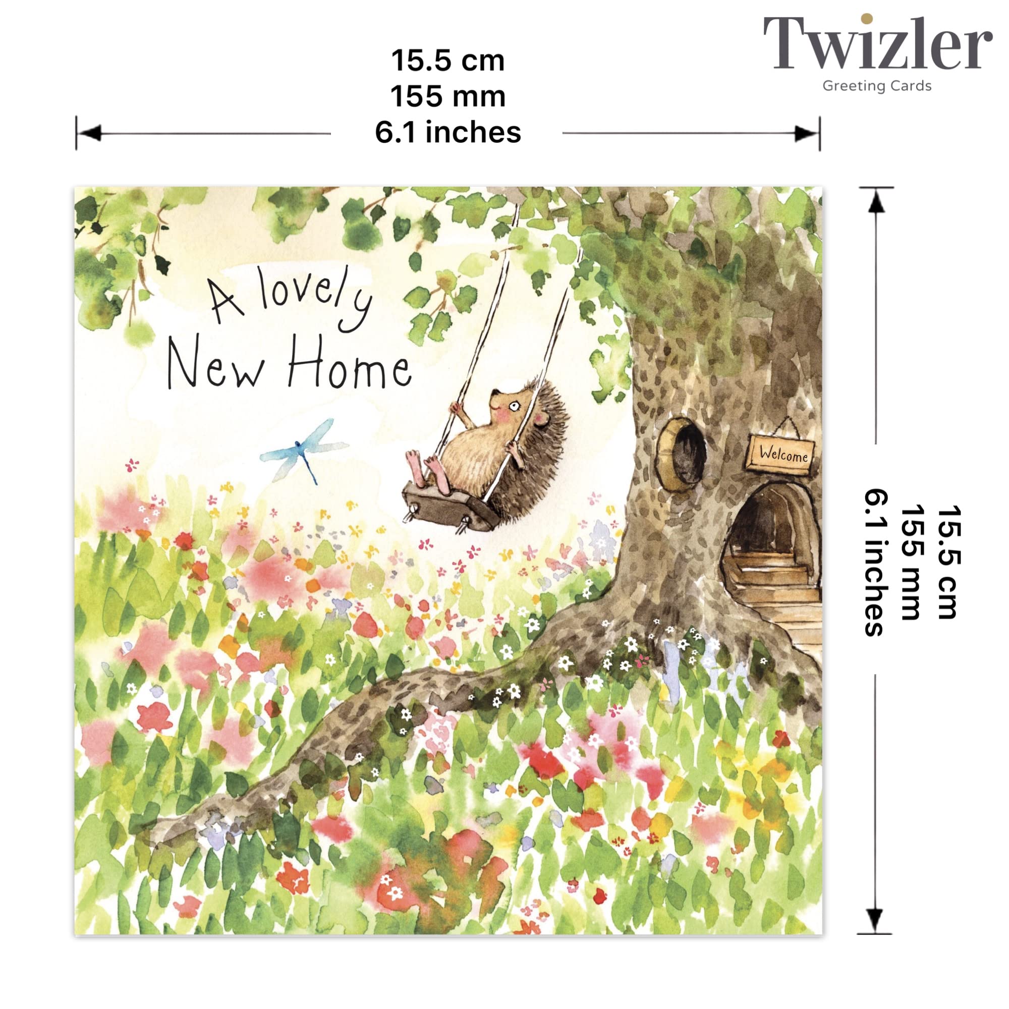 Cute Hedgehog New Home Greeting Card - Housewarming Card for Couples - Good Luck & Congratulations Card - Perfect New Home Gift for Housewarming Parties & Moving Celebrations