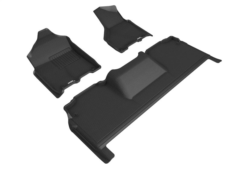 3D Maxpider Custom Fit Floor Mats for 2019-2024 Dodge Ram 2500 Mega Cab - Kagu Black (Models R1 & R2) | All-Weather Protection & Premium Car Interior Accessories for Trucks & Off-Road Vehicles