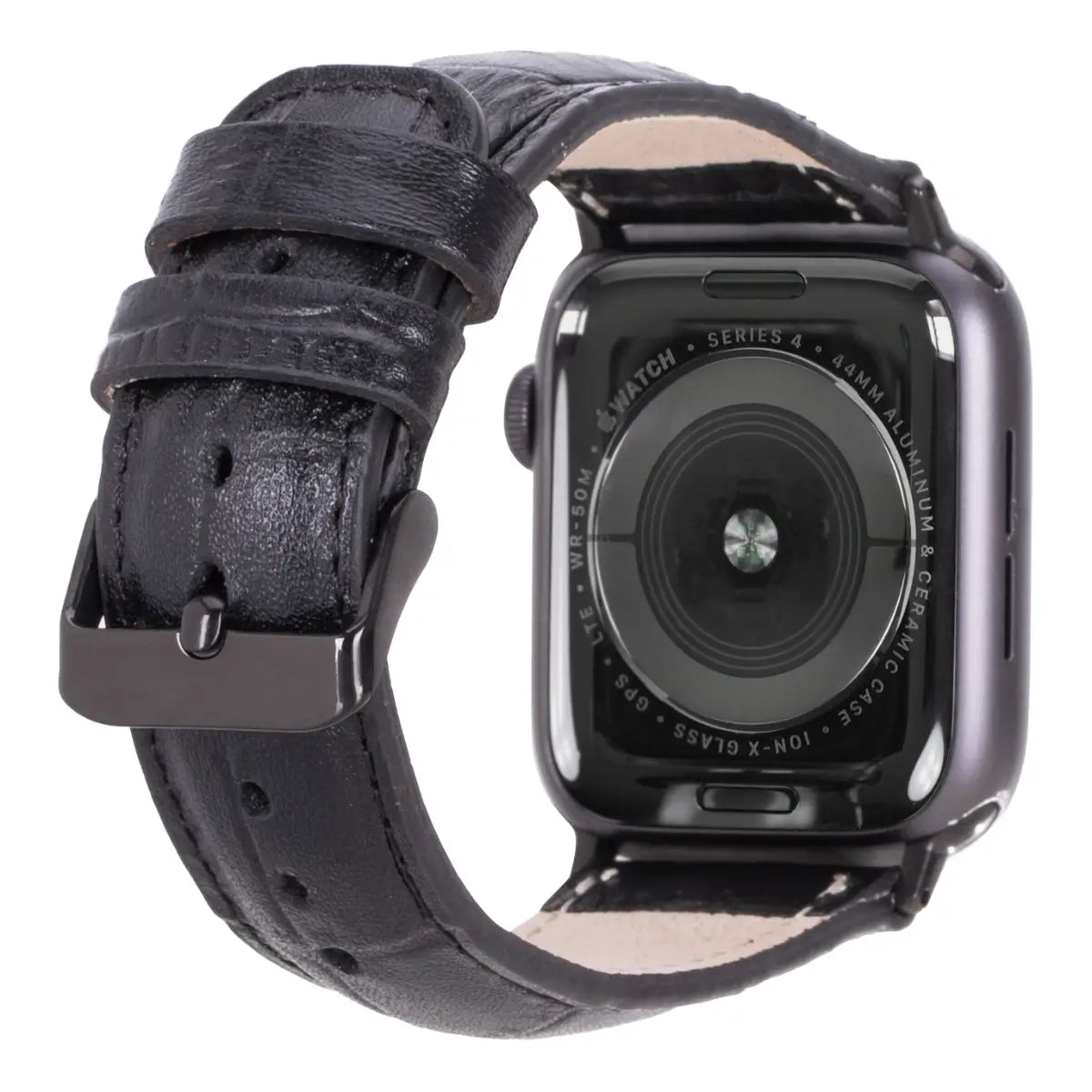 Premium Black Crocodile Pattern Leather Apple Watch Band - Stylish & Durable Replacement Strap for Apple Watch Series 1/2/3/4/5/6/7/8/SE - Perfect for Business, Casual & Formal Occasions