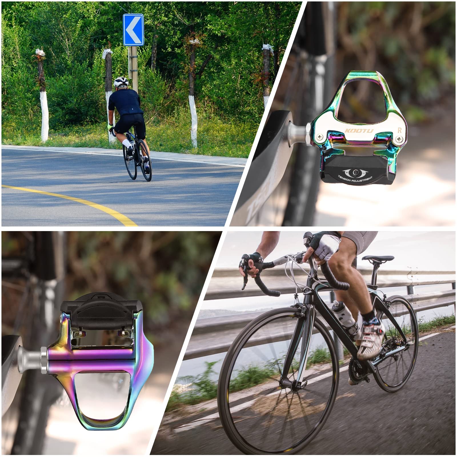 SAVADECK Road Bike Pedals - Aluminum Alloy Clipless Pedals with Cleats for Shimano/Look System, 9/16