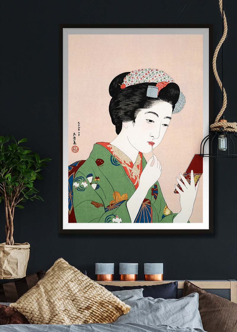 Goyo Hashiguchi Woman Applying Rouge - Japanese Woodblock Print Art - Perfect for Home Decor, Office & Art Collections