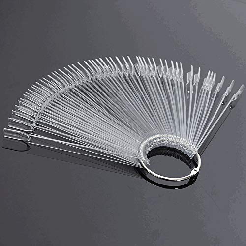 Yicare 100 PCS Clear Nail Swatches - Fan Shaped Nail Display Sticks for Gel Polish Practice, Nail Art Tips & Color Sticks - Perfect for Salon Professionals & DIY Nail Artists at Home