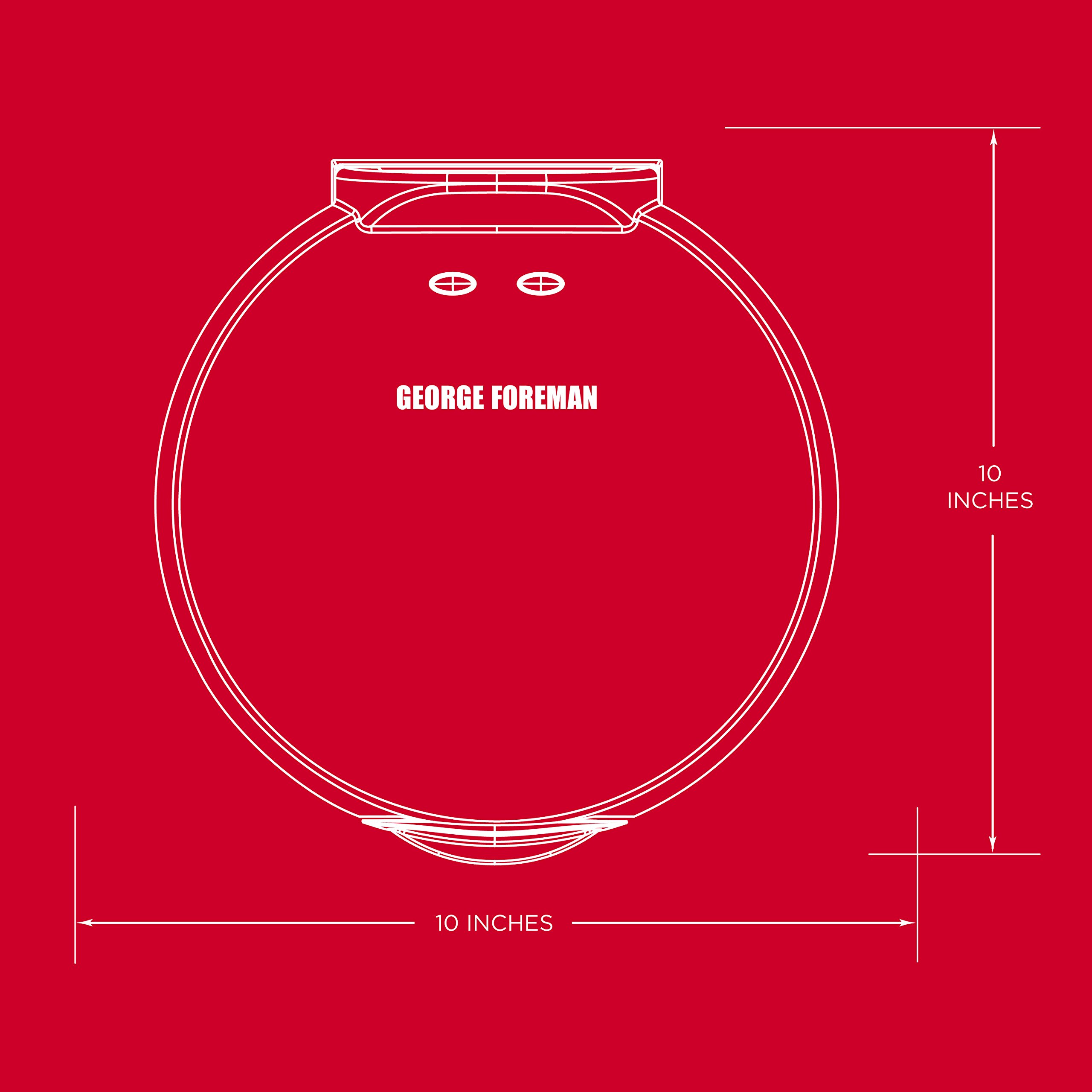 George Foreman 10 Inch Electric Quesadilla Maker - Red (GFQ001) | Fast & Easy Quesadilla, Panini & Sandwich Press for Home, Office & Parties